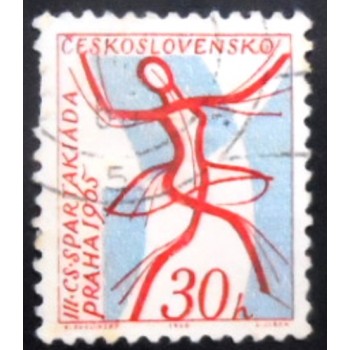 Selo postal da Tchecoslováquia de 1965 National Spartakiad