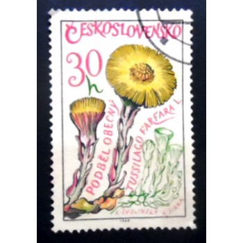 Selo postal da Tchecoslováquia de 1965 Coltsfoot