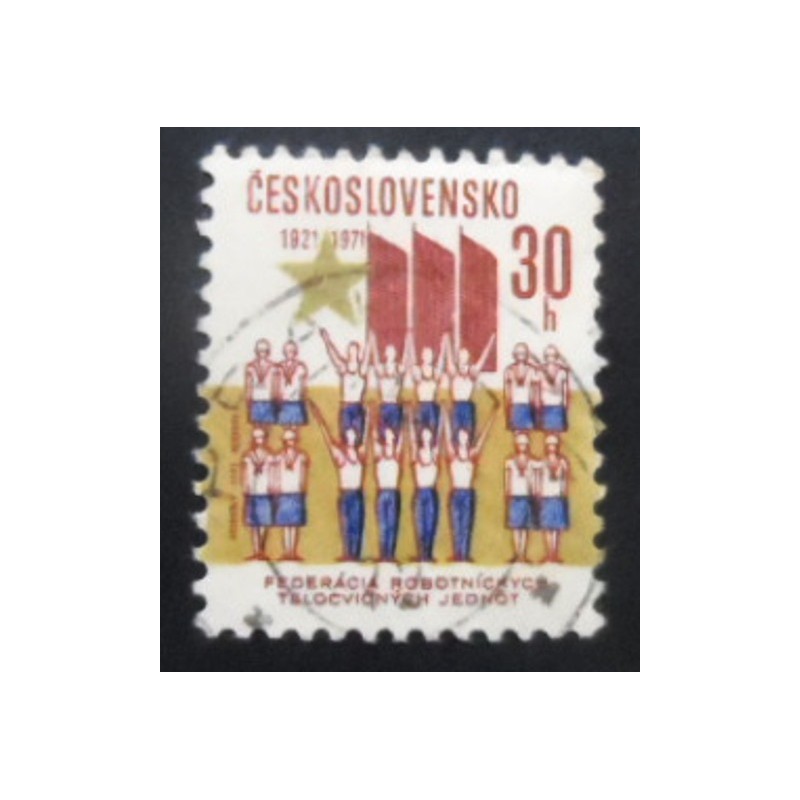 Selo postal da Tchecoslováquia de 1971 Workers Physical Exercis