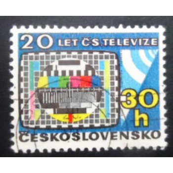 Selo postal da Tchecoslováquia de 1973 Czechoslovak Television Service