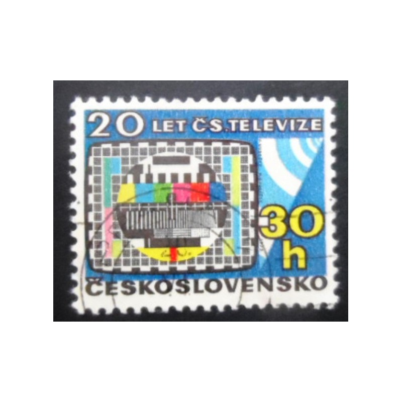 Selo postal da Tchecoslováquia de 1973 Czechoslovak Television Service