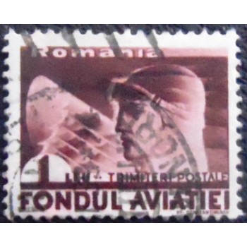 Imagem do Selo postal da Romênia de 1936 Aviator 1