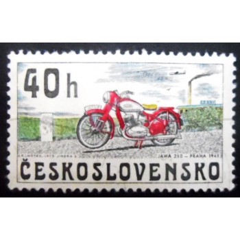 Selo postal da Tchecoslováquia de 1975 Jawa 250