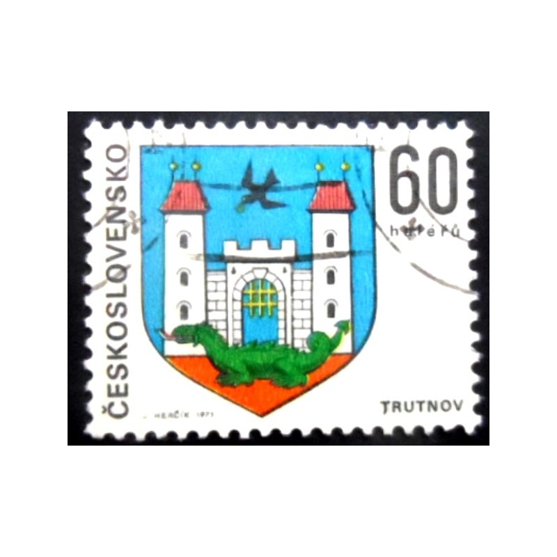 Selo postal da Tchecoslováquia de 1971 Trutnov