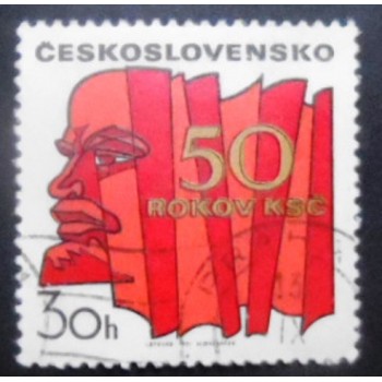 Selo postal da Tchecoslováquia de 1971 Vladimir Leni