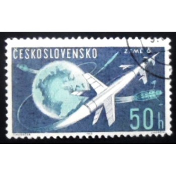 Selo postal da Tchecoslováquia de 1963 Earth