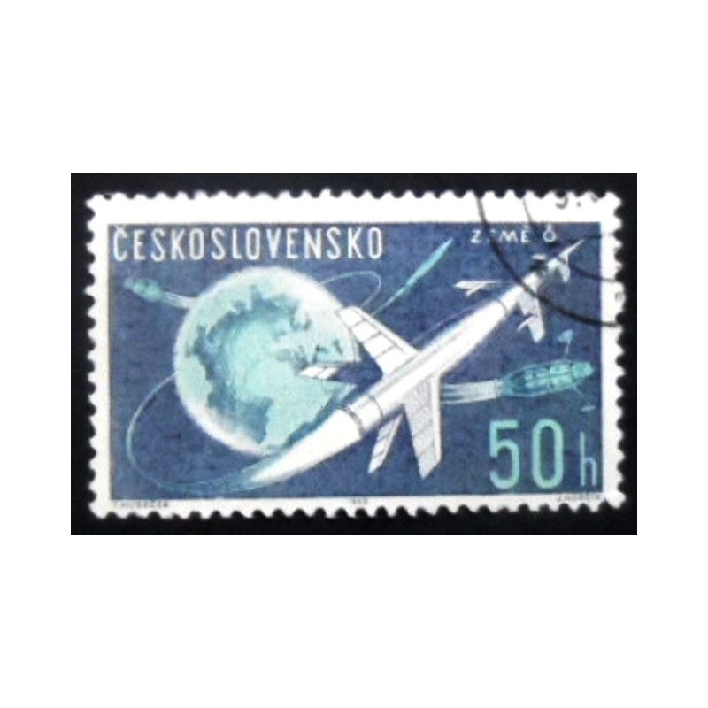 Selo postal da Tchecoslováquia de 1963 Earth