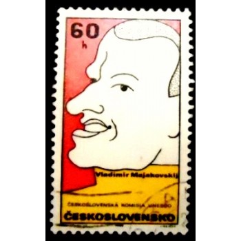 Selo postal Tchecoslováquia de 1969 Vladimir Mayakovski