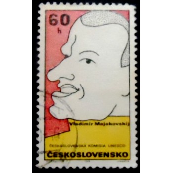 Selo postal Tchecoslováquia de 1969 Vladimir Mayakovski U