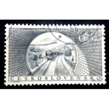 Selo postal Tchecoslováquia de 1955 Bujanovský Tunnel