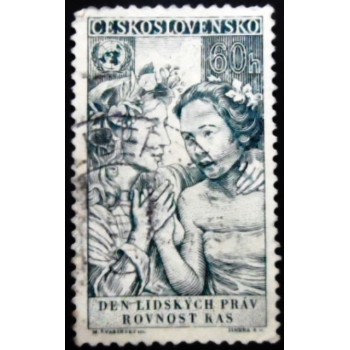 Selo postal Tchecoslováquia de 1959 Declaration of Human Rights