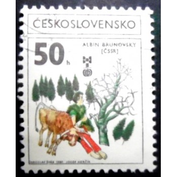 Selo postal Tchecoslováquia de 1981 Albin Brunovský