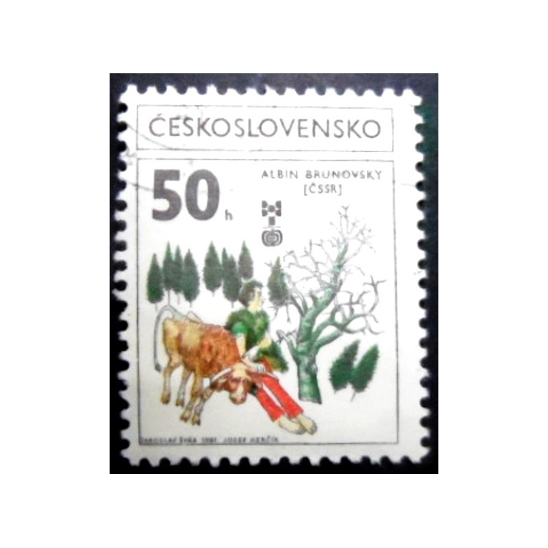 Selo postal Tchecoslováquia de 1981 Albin Brunovský