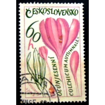 Selo postal Tchecoslováquia de 1965 Meadow Saffron