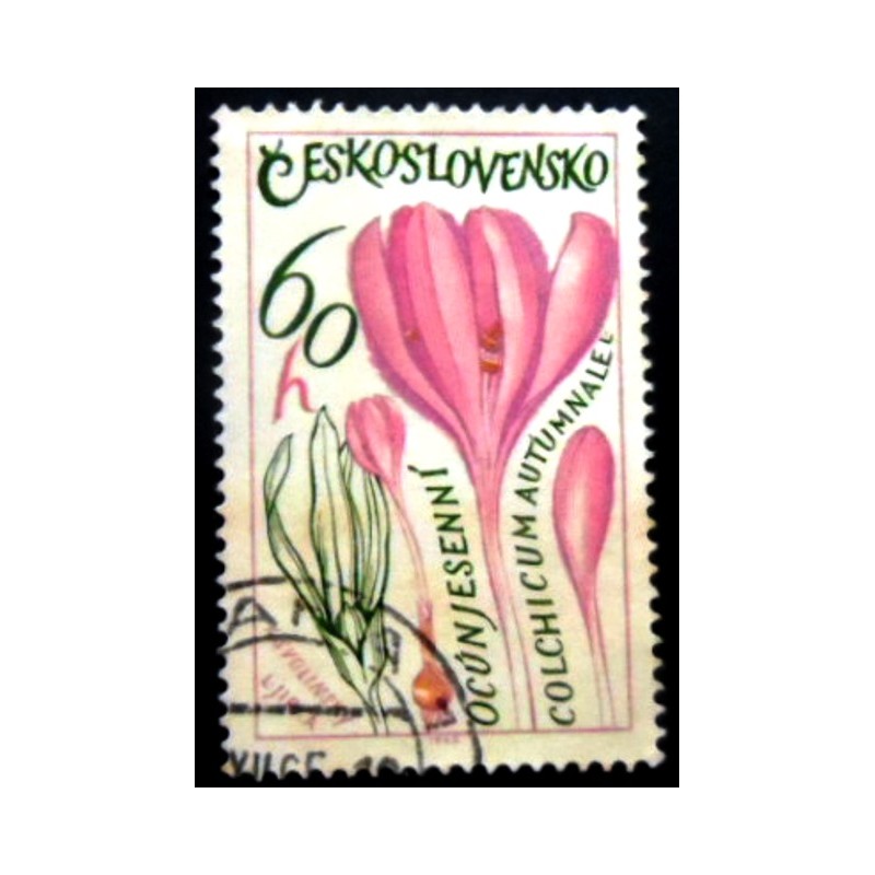 Selo postal Tchecoslováquia de 1965 Meadow Saffron