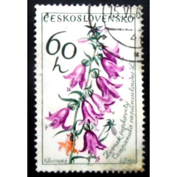 Selo postal Tchecoslováquia de 1964 Creeping bellflower