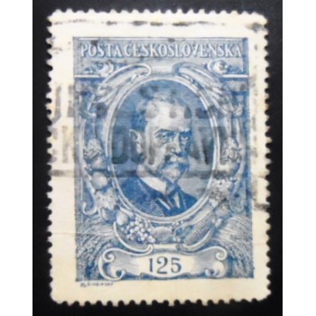 Selo postal Tchecoslováquia de 1923 Tomáš Garrigue Masaryk 125