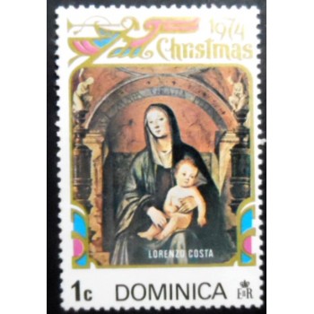 Selo postal da Dominica de 1974 Madonna and Child with Saints