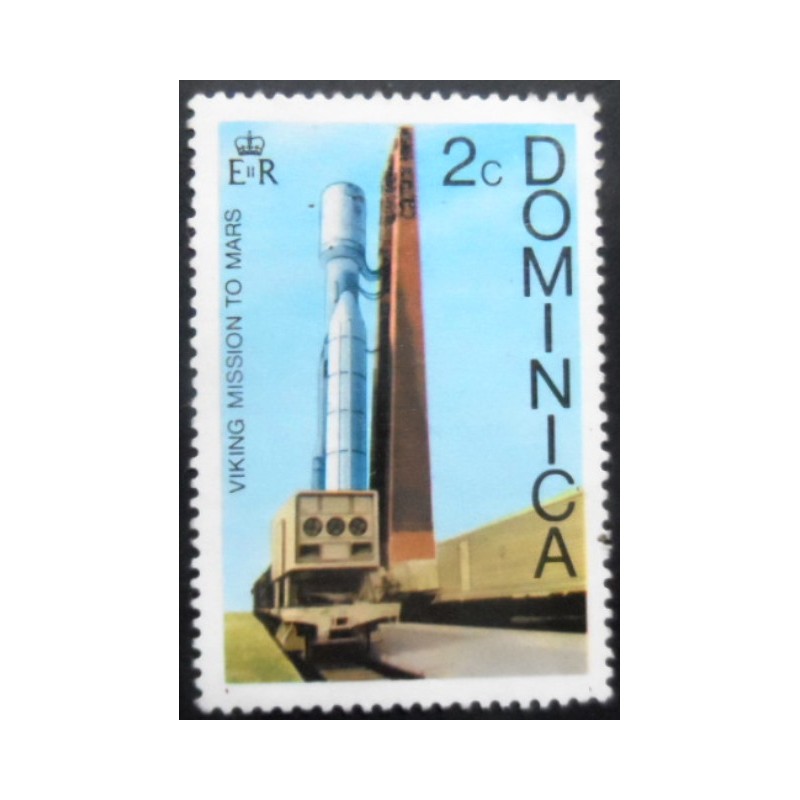 Selo postal da Dominica de 1976 1976 Titan 3-D & Centaur D-IT