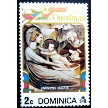 Selo postal da Dominica de 1974 The Nativity