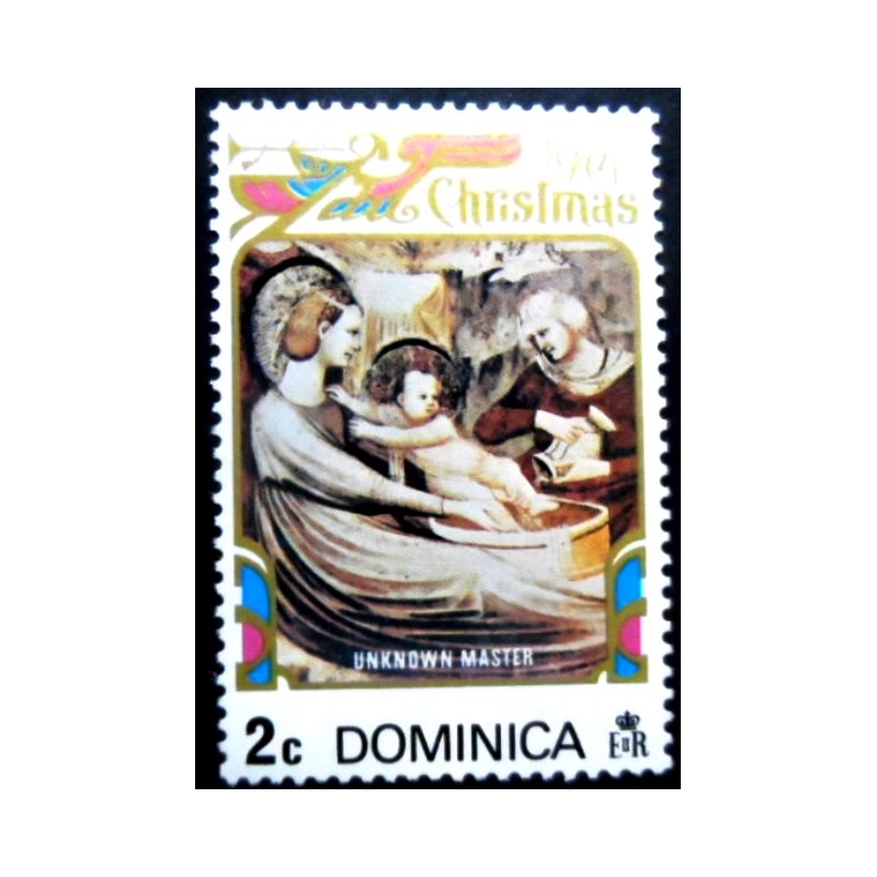 Selo postal da Dominica de 1974 The Nativity