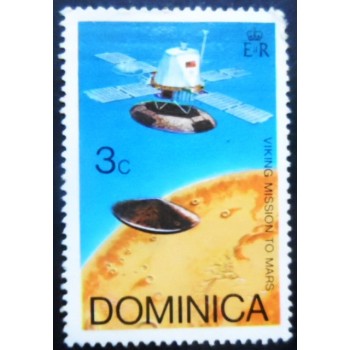 Selo postal da Dominica de 1976 Orbiter & landing capsule