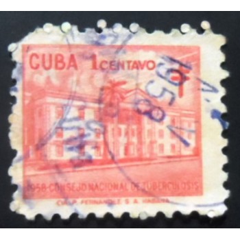 Selo postal de Cuba de 1958 Nat'l TB Council bldg