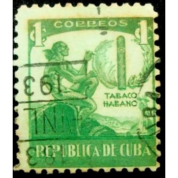 Selo postal de Cuba de 1939 Cigar industry U