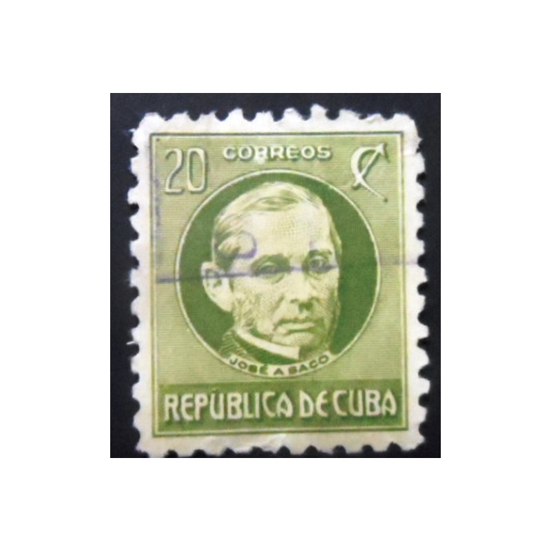 Selo postal de Cuba de 1917 José Antonio Saco U sev