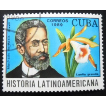 Selo postal de Cuba de 1989 Machado de Assis