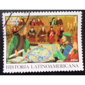 Selo postal de Cuba de 1992 Columbus Discovery of America