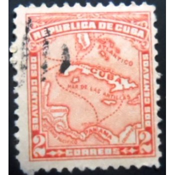 Imagem similar à do selo postal de Cuba de 1914 Map of the country 2