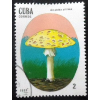 Selo postal de Cuba de 1988 Amanita Citrina