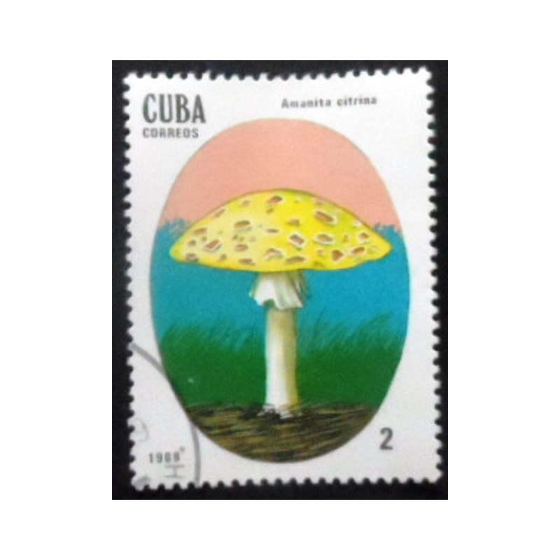 Selo postal de Cuba de 1988 Amanita Citrina