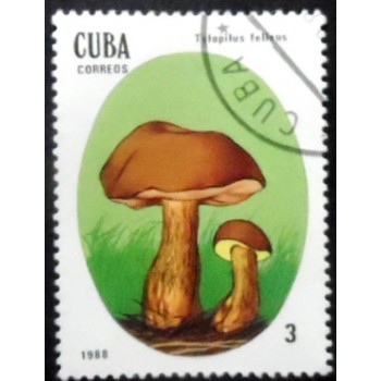 Selo postal de Cuba de 1988 Tylopilus Felleus