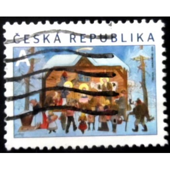 Selo postal da Rep. Checa de 2014 Christmas Josef Lada