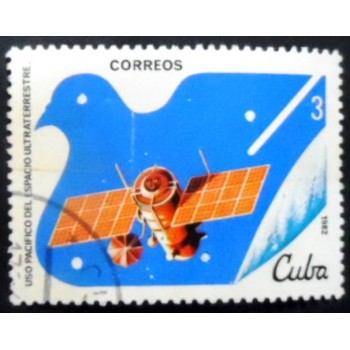 Selo postal de Cuba de 1982 Spacecraft Venera 1