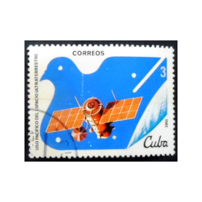 Selo postal de Cuba de 1982 Spacecraft Venera 1