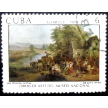 Selo postal de Cuba de 1979 David Wilkie Determined to meet