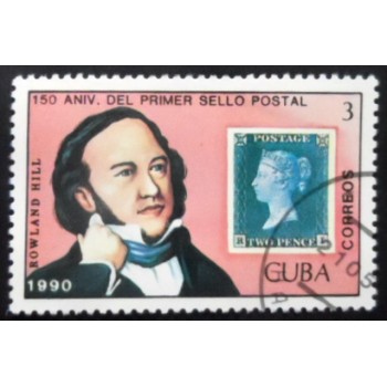 Selo postal de Cuba de 1990 Sir Rowland Hill