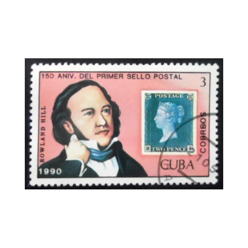 Selo postal de Cuba de 1990 Sir Rowland Hill