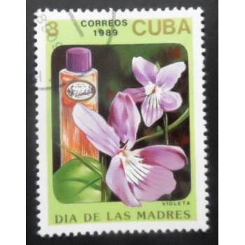 Selo postal de Cuba de 1989 Violet