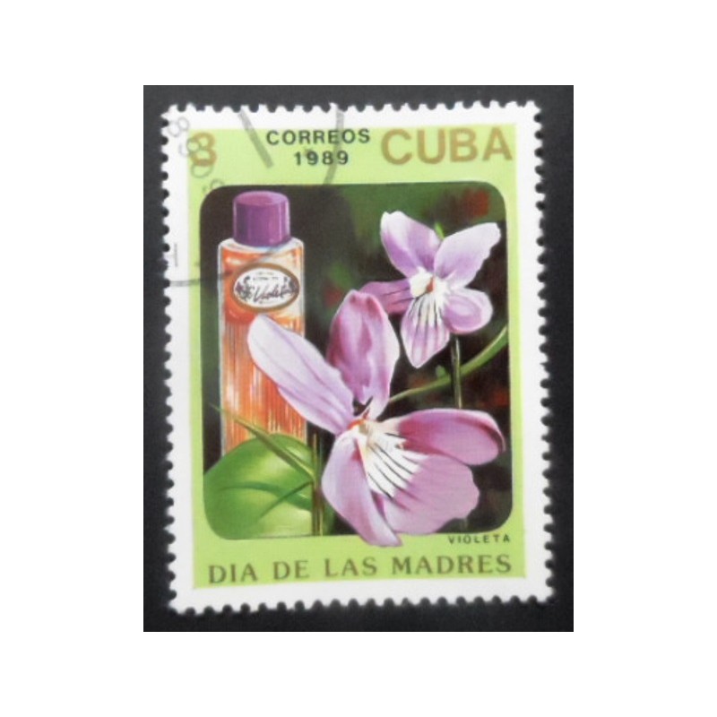 Selo postal de Cuba de 1989 Violet