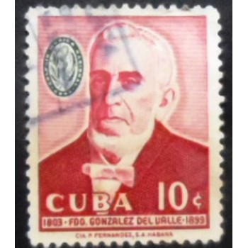 Selo postal de Cuba de 1958 Fernando González del Valle