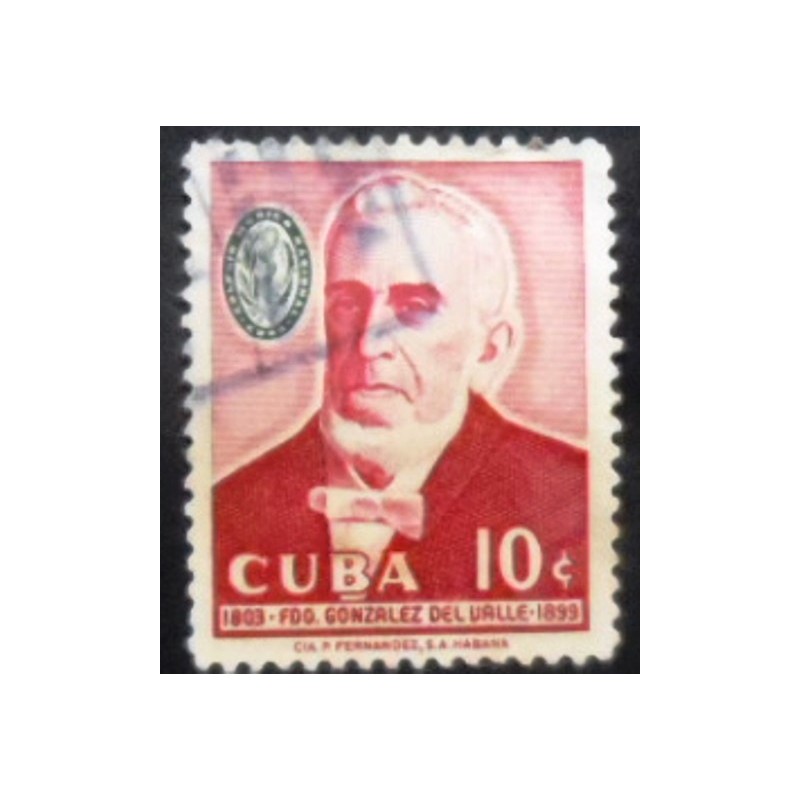 Selo postal de Cuba de 1958 Fernando González del Valle