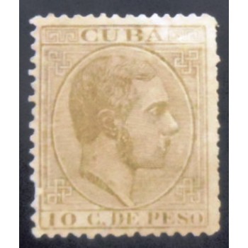 Imagem similar à do selo postal de Cuba de 1884 King Alfonso XII 10