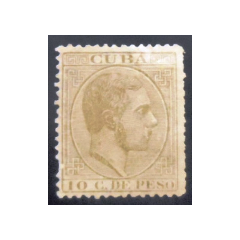 Imagem similar à do selo postal de Cuba de 1884 King Alfonso XII 10