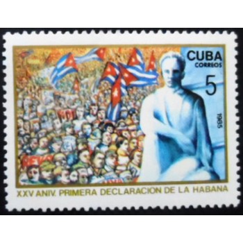 Selo postal de Cuba de 1985 Jose Marti Statu