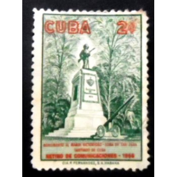 Selo postal de Cuba de Selo postal de Cuba de 1960 Soldier-monument