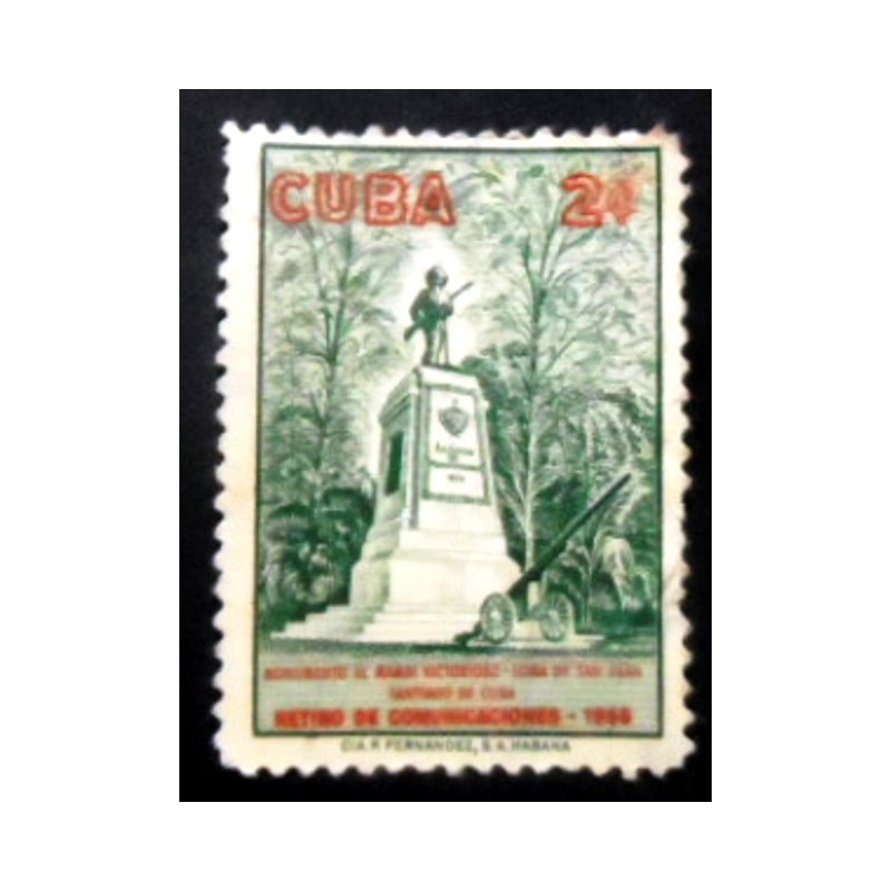 Selo postal de Cuba de Selo postal de Cuba de 1960 Soldier-monument